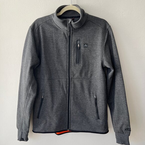 Rip Curl Anti Series Jacket Men's Small Gray Wind & Rain Repellent Full Zip Coat - Picture 2 of 12